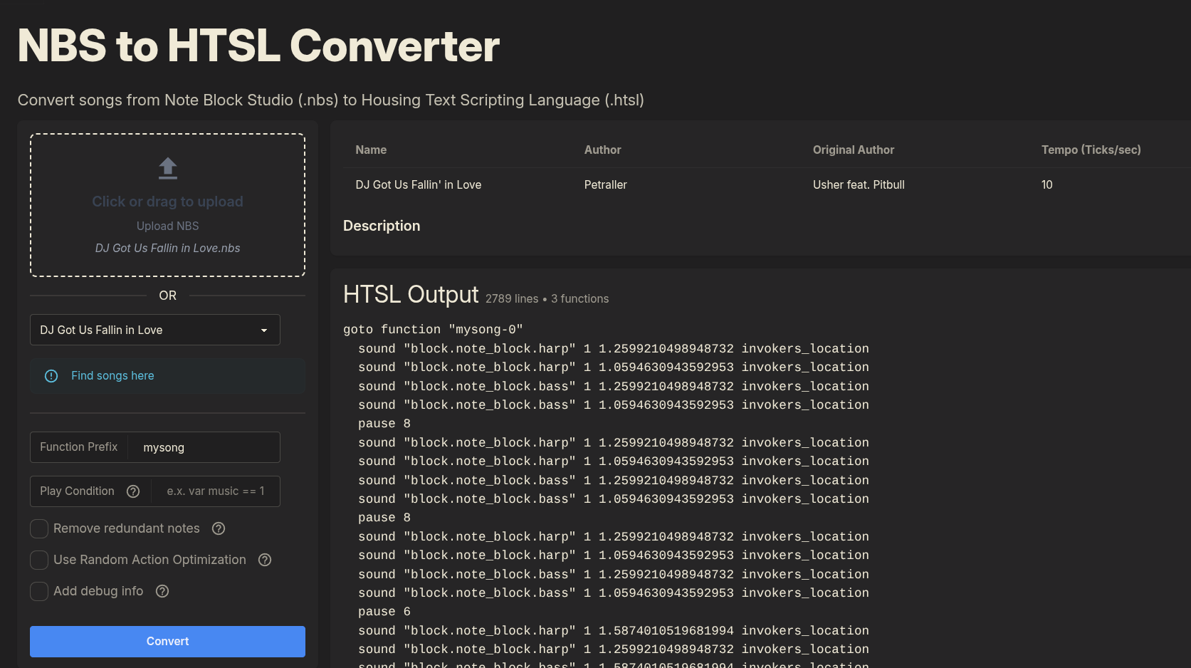 NBS to HTSL Converter